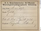 Etiketten zu Gold (NHMW-MIN-Ai698)